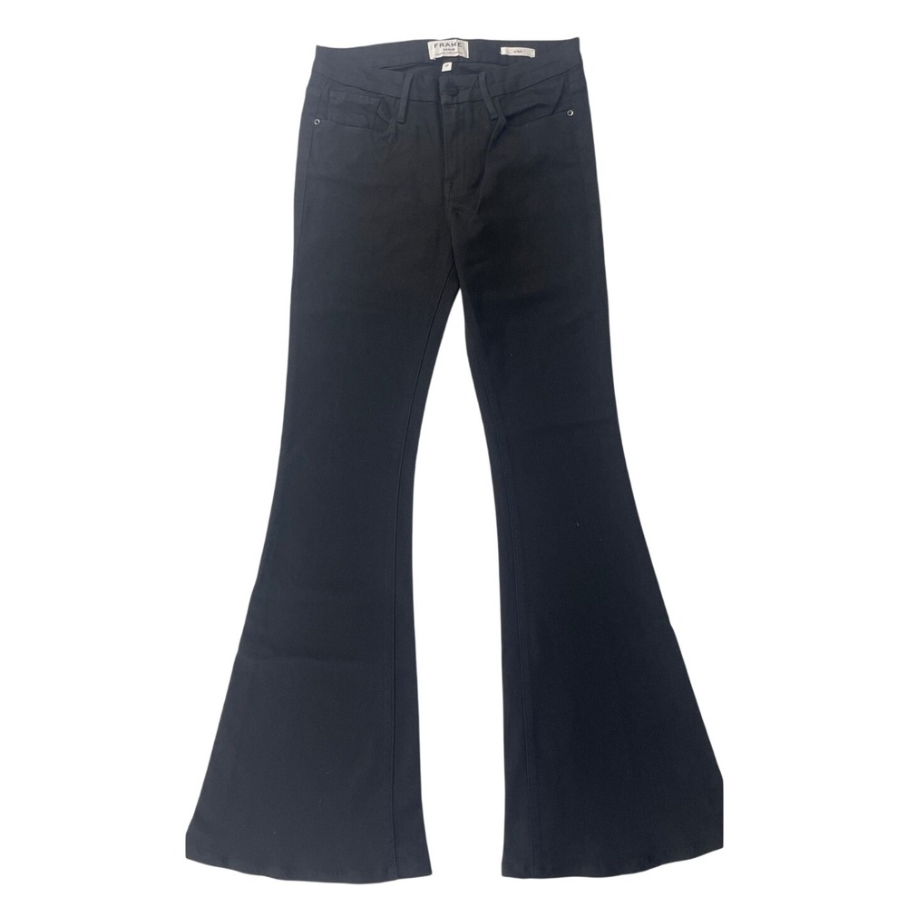 MSRP $288 FRAME Denim Le Bell Black Flared Jeans Wash Size 27 4-6 Bell Bottom